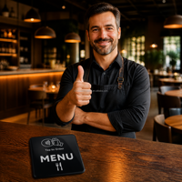 Menu de table intelligent NFC pour la commande en restaurant, carte de menu NFC en acrylique imperméable, étiquette personnalisée pour les avis sur les réseaux sociaux avec dos adhésif