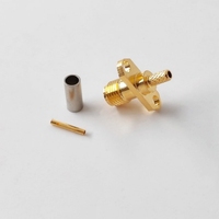 Conector Coaxial RF SMA Hembra de 2 Orificios con Brida para Cable RG316 RG174 RG188
