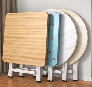 Tavolo da Pranzo Pieghevole Quadrato Semplice e Portatile Runwood, Arredamento Moderno in Acciaio Inox e <span class=keywords><strong>Legno</strong></span> per Casa e Ufficio - Product Image 3