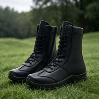 Vente de gros Bottes tactiques personnalisées pour hommes Chaussures d'extérieur hautes en cuir pour hommes