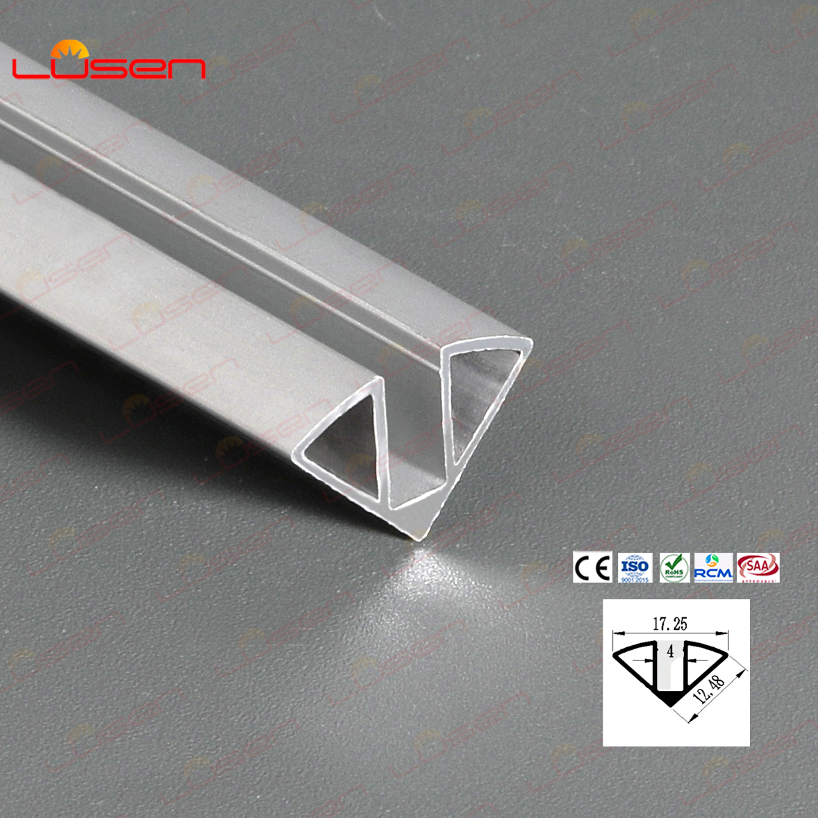 [RTS]LS-254 OEM, широкий черный анодированный алюминиевый светодиодный профиль, теплоотвод, полоса, диффузор, треугольная форма, светодиодный канал