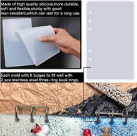 A5 A6 A7 Moules en silicone flexibles pour couverture de livre en résine et anneaux de reliure pour ordinateur portable à trois anneaux