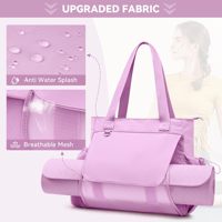 Sac de transport pour tapis de yoga pour femme, avec poche respirante en maille pour articles mouillés, léger, imperméable, en polyester, fermeture éclair, toutes saisons
