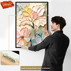 قطع فنية جدارية من يونيآرت بتصميم عصري من البورسلين والزجاج الذهبي لديكور الحائط - Product Image 4