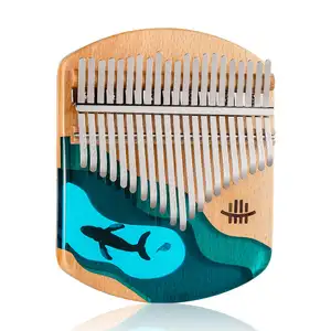 Hluru Wholesale Kalimba 21 Keys Thumb Piano With Pickup KW Musical Instrument Calimba Finger Thumb Piano For Kids