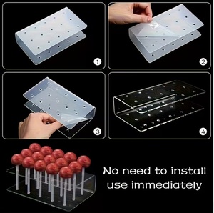 Birthday Party Decoration Supplies 15 Holes Clear Acrylic <b>Lollipop</b> <b>Sticks</b> Stands - Product Image 2