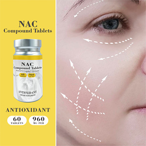 Tablet NAC Antioksidan 960 MG OEM ODM Quercetin Scutellaria Baicalensis Suplemen Nutrisi Tablet N-Asetil L-Sistein - Product Image 3