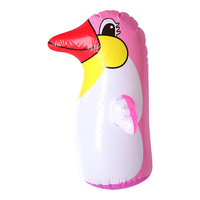 Sac de boxe de pingouin gonflable en PVC épaissi pour enfants sac de boxe en forme d'animal en plastique durable pour les tout-petits