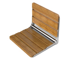 Tabouret de salle de bain pliable mural Nuoyi Hardware Products, acier inoxydable et chêne, capacité de charge 200 kg, pour personnes âgées et handicapées - Product Image 1