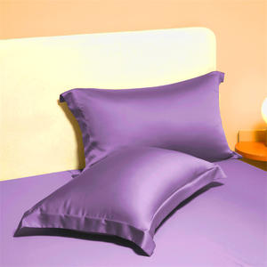 Taie d'oreiller en soie glacée TIKI HOME de luxe - Fermeture enveloppe, couleur unie, douce, respirante, résistante à la décoloration, 100% polyester, personnalisable - Product Image 4