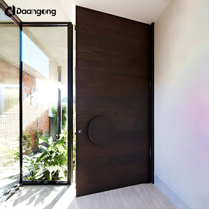 Système <span class=keywords><strong>de</strong></span> <span class=keywords><strong>porte</strong></span> pivotante pour entrée <span class=keywords><strong>de</strong></span> maison, cadre <span class=keywords><strong>en</strong></span> <span class=keywords><strong>aluminium</strong></span> avec verre intégral pour villa contemporaine minimaliste - Product Image 1