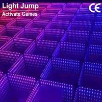 Piste de danse à miroir infini 3D, blanc chaud, RGBW, UV LED, acier, plastique, indice de protection IP65, intérieur/extérieur, maternelle, parc d'aventure public