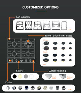 304 # acciaio inox 5 fuochi fornello a Gas 90cm cucina a Gas <span class=keywords><strong>con</strong></span> certificato SAI - Product Image 3
