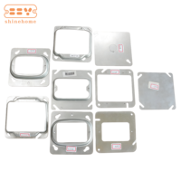 Anneau de fixation carré pré-galvanisé en acier de 4 pouces, 1 emplacement, 52C0, cache-dispositif plat pour boîte de jonction électrique carrée standard de 4 pouces
