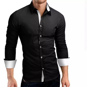 <span class=keywords><strong>Chemise</strong></span> habillée de haute qualité pour <span class=keywords><strong>homme</strong></span>, marque, manches longues, coupe ajustée, col montant, respirante, noire - Taille <span class=keywords><strong>4XL</strong></span> - Product Image 3