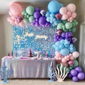 Kit d'arche de guirlande de ballons sirène personnalisée, petits ballons de fête pour anniversaire de sirène et décorations de fête sous la mer - Product Image 1