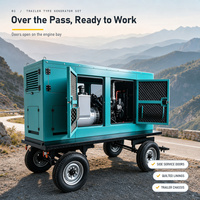 Groupe électrogène diesel silencieux monté sur remorque avec soufflet d'échappement, option fret aérien, 150 kVA