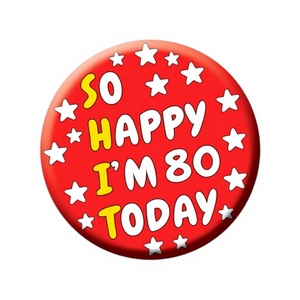 Badge bouton en plastique sans nickel de 37 mm de diamètre avec placage et impression offset couleur intégrale - Product Image 2