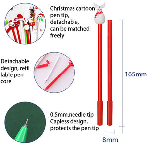 Caneta Gel de Escritório 0.5mm Largura de Escrita Plástica para Estudantes Escritório Kawaii Criativa Caneta Preta Apagável Líquida de Natal - Product Image 4