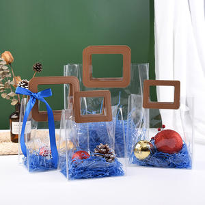 Bolsas de regalo transparentes con asas Bolsas de envoltura de plástico reutilizables Bolsas de compras transparentes para fiestas de Navidad Favores Bodas - Product Image 5