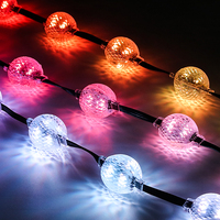 Boule lumineuse à pixels RGB 25 mm DC12V, 360 degrés, étanche IP67, 20 pièces/chaîne avec espacement de 10 cm, éclairage ponctuel IC UCS1903/8206