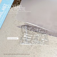 Plaque de transfert pour nail art, motifs dentelle, léopard, à carreaux, cœur, style chinois, pour manucure