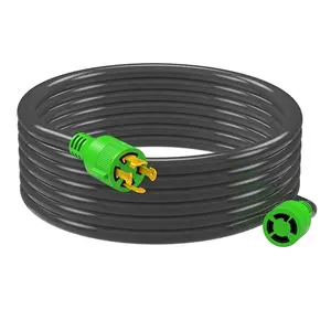 J362 20-Foot 30Amp Generator Cord, 10-Gauge Heavy Duty Electrical Power Cable with L14-30 Locking Plug 125V / 250V