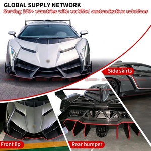ชุดแต่ง Lamborghini Aventador LP700 รุ่น Vene Style ครึ่งคาร์บอนไฟเบอร์ ประกอบด้วยกันชนหน้า ไฟหน้า ฝากระโปรง บังโคลน ซุ้มล้อ และสเกิร์ตข้าง - Product Image 3