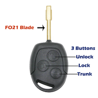 Coque de remplacement pour clé télécommande 433Mhz, pour Focus Transit Mondeo Fiesta, avec 3 boutons ABS + métal
