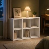 Étagère de rangement moderne à 6 cubes, bibliothèque basse, vitrine, organisateur pour salon, chambre, maison et bureau
