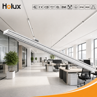 Éclairage linéaire LED Track Fit 30W 43W 58W 180lm/W 0-10V IP40 IK08 Installation rapide pour bureau, supermarché, usine