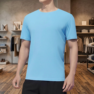T-shirt pour homme en coton 100% tricoté, coupe ajustée, 180 grammes, options d'impression photo, respirant, fabriqué en usine au Bangladesh - Product Image 3