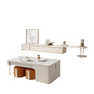 <span class=keywords><strong>Tavolino</strong></span> da Caffè Multifunzionale di Alta Qualità con Piano in Pietra Sinterizzata Sollevabile ed Estensibile per Piccoli Soggiorni <span class=keywords><strong>e</strong></span> Arredamento Alberghiero - Product Image 1