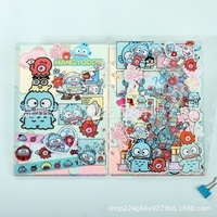 Carnet à feuilles mobiles A7 en acrylique et pulpe de bois, motif dessin animé mignon : Fille, Fraise, Petit Ours