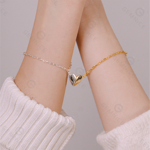 Gemnel Liefde Van Mijn Leven Armband Set Magnetische Hart Link Kettingen Paar Armbanden Romantische Cadeau Sieraden - Product Image 1