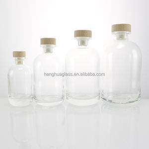 Personalizado de alta calidad 100mL 250ml 375ml 500ml Frosted Clear Round Beverage <span class=keywords><strong>Gin</strong></span> Whisky Vodka Spirits Licor Botellas de vidrio con corcho - Product Image 6