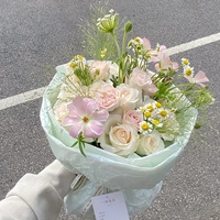Personnalisation Bouquet attaché à la main avec texte de vœux Fleur en papier innovante pour mariage Emballage en papier