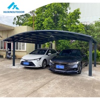 Auvent de voiture à toit plat 20X20 Garage métallique Revêtement en aluminium Abri de voiture Gazebo pour 2 voitures Abri de voiture en polycarbonate aluminium