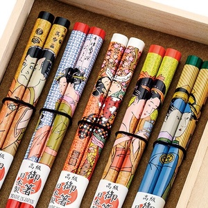 ชุดตะเกียบลายอุกิโยะเอะ 5 คู่ พร้อมกล่องไม้เพาโลเนีย - Product Image 2
