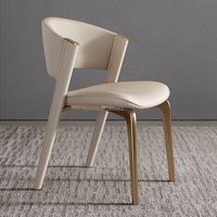 Mobilier de restaurant moderne Chaise de salle à manger nordique Chaise en cuir rembourrée confortable et minimaliste pour café et bar
