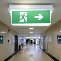 Lumière de signalisation d'urgence LED 2W IP65 étanche avec batterie rechargeable et autonomie de 3 heures en matériau PC pour usage intérieur et extérieur