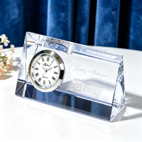 Horloge de bureau minimaliste en cristal de qualité supérieure, horloge à quartz, prix annuel de l'entreprise, cadeau promotionnel pour les clients, ornement de bureau