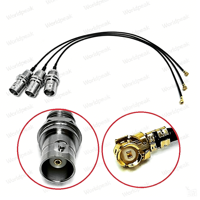 Câble d'extension coaxial RG113/RG178 de 113 mm (1,37 mm) avec connecteur BNC femelle étanche à montage sur panneau arrière vers connecteur UFL femelle coudé