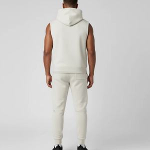 Sudadera con Capucha Personalizada para Mujer, Diseño Sólido, Chaleco sin Mangas, Abertura Lateral, Bolsillo, Invierno, Tinte Liso, Ajuste Holgado - Product Image 5