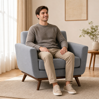 Kingfun Ensemble Canapé Deux Places 65 pouces avec Ottoman et Table Basse, Style Moderne avec Rangement, Capitonnage Boutonné, Pieds en Bois, pour Salon
