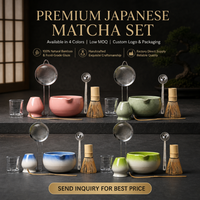 Ensemble de matcha pour débutants 7 pièces, bol en céramique pour matcha, fouet en bambou avec support et cuillère, fouet à matcha japonais, ensemble de thé