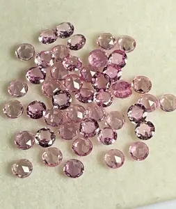 Natural Pink Sapphire Flat Bottom Rose Cut Round 2.5mm Pink Blue Women's Jewelry Accessories