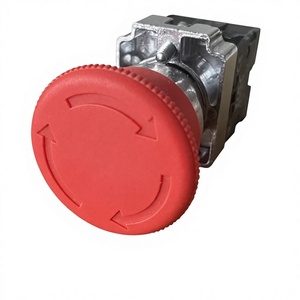Botón Pulsador Electrónico de Metal con Cabeza Plana Roja de 22 mm de Diámetro, Botón de Parada de Emergencia para Control Industrial - Product Image 6