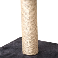 Griffoir simple pour chat en corde de sisal naturelle, avec perchoir en peluche douce, base stable, gain de place, mobilier d'intérieur pour chatons