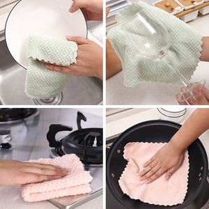 Cleaning Cloths Rectangle Mixed Colors Kitchen Dishcloths Oil Absorbing Water Removing - Product Image 2